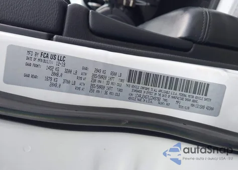 2020 Jeep Grand Cherokee Altitude 4X2 z USA, uszkodzony, nr VIN 1C4RJEAG7LC245782